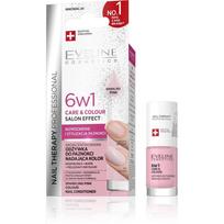 EVELINE Nail Therapy Profesionalus nagų lakas, kuris suteikia spalvą, priežiūrą ir spalvą 6in1 - Kristalinė rožė 5 ml.