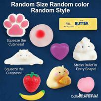 Fidget Squishy Stress Ball Soap Crunchy Squeeze Toy Blocks Filled Anti Stress ASMR Round Ball for Kids Adults white