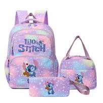 Stitch Lilo & Stitch Backpack Set of 3 Large Capacity School Bag Cartoon Outdoor Daypack for Kids Boys Girls