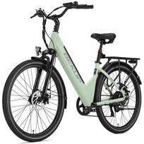 Bekup V1 Elektrinis dviratis - 26  ratai Miesto E-dviratis - 250W variklis - 36V14.5AH baterija - Nuvažiuojamas atstumas iki 75 km - Shimano 7 pavaros - Mechaniniai diskiniai stabdžiai žalia