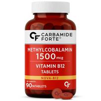 Carbamide Forte Vitamin B12 Tablets 1500 Mcg 90 Veg Tablets for Energy Cognitive Function and Daily Health brown
