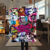 1Pc Monster High Print Flannel Blanket, High quality Comfortable for All Seasons, Home Decor, Warmth and Comfort, Perfect for Christmas Gifts 80cm x 120cm gray