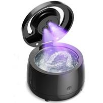 Dantų tiesinimo priemonės ultragarsinis valiklis, UV ultravioletinis elektrinio dantų šepetėlio valiklis, mažas nešiojamas protezų valymo aparatas43000HZ black