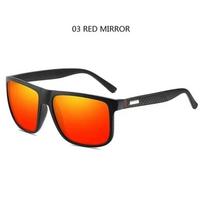 Luxury Retro Square Polarized Sunglasses For Men Women Fashion Driving Fishing UV400 Sun Glasses Brand Designer Eyewear For Man raudona