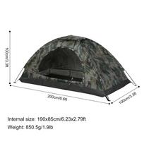 Ultralight Camping Tent Single Layer Portable Camouflage Tent Anti-UV Coating UPF 30+ for Hiking Outdoor Beach Fishing For 1 person gray