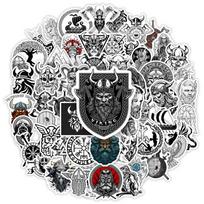 Norse Viking Warrior Stickers Tattoo DIY Gift Decal for Laptop Phone Scrapbook Luggage Decorative Bottles Graffiti Waterproof gray