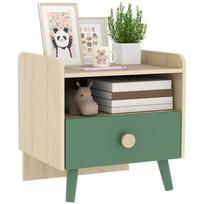 Kids Bedside Table Children's Nightstand with Drawer and Niche, Small Wooden Side Table for Children's Bedroom 40 x 32.5 x 40 cm