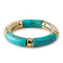 Acrylic Bohemia Style Bracelets Beaded Curved Tube Bangle Vintage Leopard Bracelets  Girls raudona