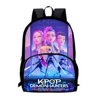 K-Pop Demon Hunters Backpack Front Bag School Bag K-Pop Demon Hunters Large Capacity Backpack purple