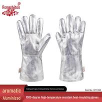 Karščiui atsparūs aramidės aliuminio pirštinės: 1000°C Apsauga, Apsauga nuo nudegimo, Apsauga nuo purslų, Pramoninis kepimas white