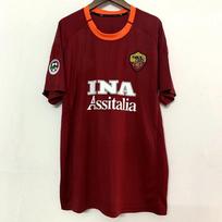 2000-01 AS Roma Namų marškinėliai Retro futbolo marškinėliai Trumpomis rankovėmis 18 Totti 10 Pritaikomas XXL black