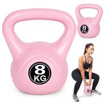8 kg virdulio formos svarmuo (kettlebell) mankštai, hantelis, svorio kamuolys, fitneso svoris, rožinis, ModernHome