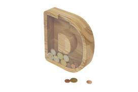 Vidutinė medinė taupyklė raidė „D“ (26 cm)