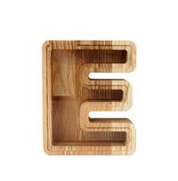 Vidutinė medinė taupyklė raidė „E“ (26 cm)