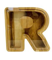 Vidutinė medinė taupyklė raidė „R“ (26 cm)