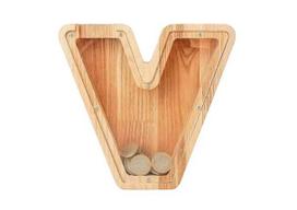 Vidutinė medinė taupyklė raidė „V“ (26 cm)