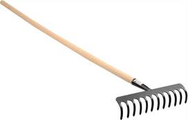 Grėblys mediniu kotu Flo | 140cm 12 dantų
