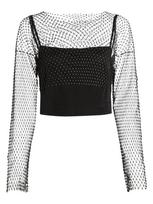 KARL LAGERFELD JEANS Marškinėliai juoda / skaidri spalva