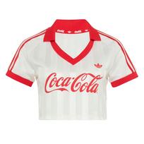 ADIDAS ORIGINALS Marškinėliai 'ADIDAS X COCA-COLA CROPPED' raudona / balkšva