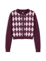 Tommy Jeans Kardiganas 'Ess' slyvų spalva / ciklameno spalva / balta