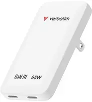 Verbatim, Įkroviklis Essentials Slim GaN USB-C1 PD 3.0 , USB-C2 PD 3.0, balta, 65W
