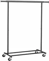 Leobert Drabužių kabykla su ratukais ir reguliuojamu pločiu, juoda, 92–132 x 45,4 x 160 cm