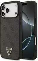 Dėklas Guess Leather 4G Triangle Strass MagSafe Case, skirtas iPhone 17 Pro Max / 18 Pro Max - Juoda