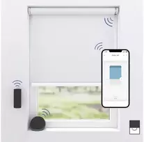 MotionBlinds belaidis elektrinis tamsinamasis ritininis užuolaidas 80x190 cm - balta