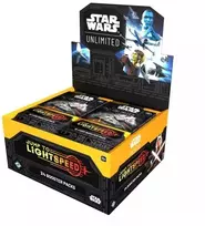Kolekcinio kortų žaidimo stiprinamųjų kortelių pakelių rinkinys - Fantasy Flight Games Star Wars Unlimited Jump To Lightspeed 24 pakelių dėžutė