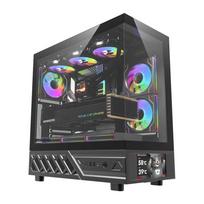 Kompiuterio korpusas DarkFlash DS950V su IPS ekranu ir 6 ventiliatoriais, juodas