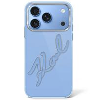 Karl Lagerfeld IML Big Signature Resin Metal Frame Case for iPhone 17 Pro Max / 18 Pro Max - Blue