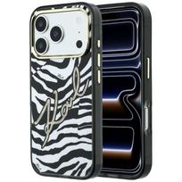 Karl Lagerfeld IML Signature Zebra Glitter MagSafe Case for iPhone 17 Pro Max / 18 Pro Max - Gold