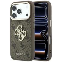 Case Guess 4G & Big Strass Logo for iPhone 18 Pro Max / iPhone 17 Pro Max Brown