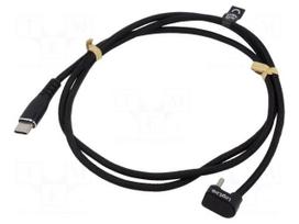 Cable | USB 2.0 | USB C plug,USB C angled plug | 1m | black | 480Mbps