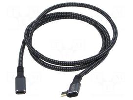Cable | USB 3.2 Gen 2 | USB C socket,USB C angled plug | 1m | black