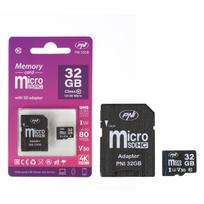 MicroSD PNI 32GB memory card with SD adapter, Class 10, 80Mb/s, V30