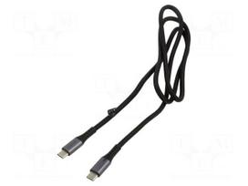 Cable | USB 3.2 Gen 2x2 | USB C plug,both sides | 1m | black | 20Gbps