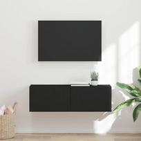 TV sieninė spintelė Juoda 98 x 31 x 29,5 cm Apdirbta mediena