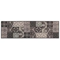 Virtuvės kilimas juoda mozaika 300 x 60 cm 100% poliamidas
