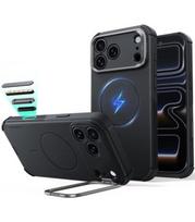 Juodas dėklas Apple iPhone 17 Pro / 18 Pro telefonui "ESR Cyber Tough Kickstand Magsafe"
