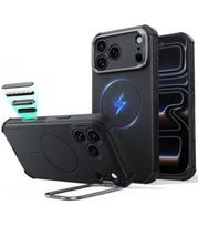 Juodas dėklas Apple iPhone 17 Pro Max / 18 Pro Max telefonui "ESR Cyber Tough Kickstand Magsafe"