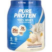 Pure Protein, 100 % išrūgų baltymų, vanilinis pieno kokteilis, 793 g