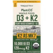 Triquetra Health, Plant-D3® viso maisto D3 + K2, 60 kapsulių