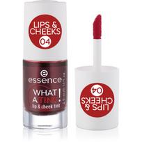 essence WHAT A TINT! skystieji skaistalai ir lūpų blizgis atspalvis 04 Strawberry Rush 4.9 ml