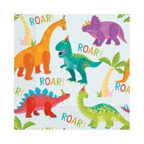 Popierinės servetėlės „Dinozaurai“ 33 x 33 cm – dinozaurų temos gimtadienio servetėlės