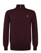 Lyle & Scott - Cotton Merino Quarter Zip Jumper - Megztinis su užtrauktuku - Burgundiška splava