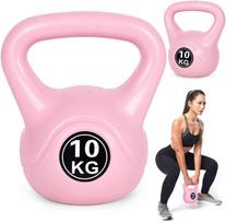 Kettlebell 10 kg, treniruoklis, hantelis, svarmuo, rožinis, ModernHome