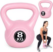 Kettlebell 8kg, treniruoklis, hantelis, svarmuo, rožinis, ModernHome