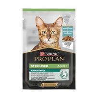 Purina Pro Plan Adult Sterilised Maintenance Šlapias pašaras sterilizuotoms katėms su vandenyno žuvimis drebučiuose, 85 g