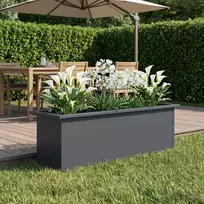 Sodo vazonas su LED Antracitas 30 x 100 x 30 cm Plienas